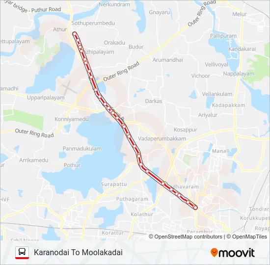 57F Bus Line Map