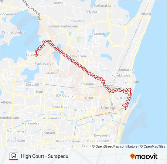57F Bus Line Map