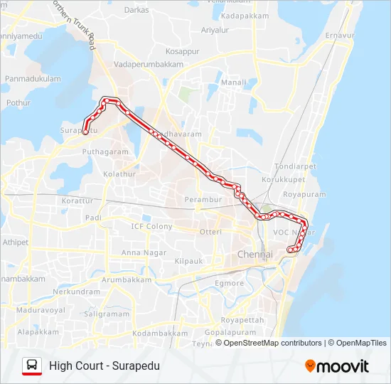 57F Bus Line Map