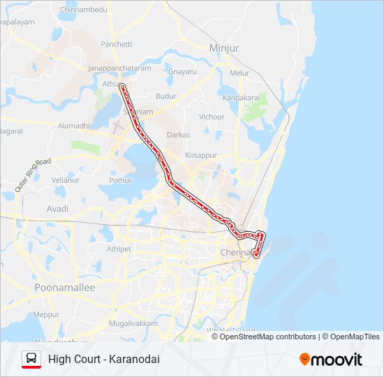 57F bus Line Map