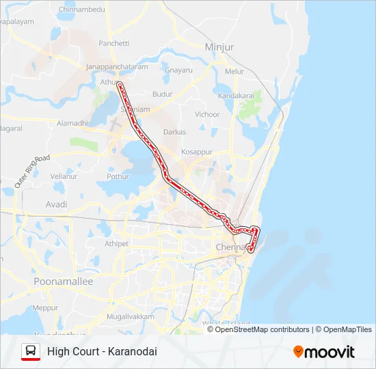 57F Bus Line Map