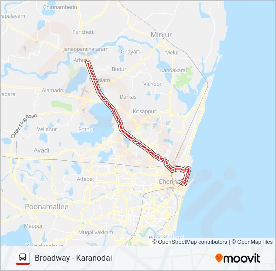 57F Bus Line Map
