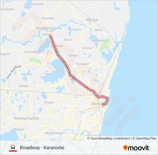 57F Bus Line Map