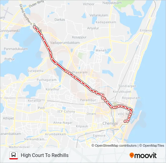 57F Bus Line Map