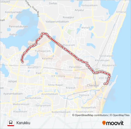 57F Bus Line Map