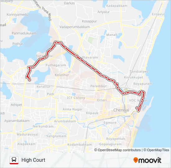 57F Bus Line Map