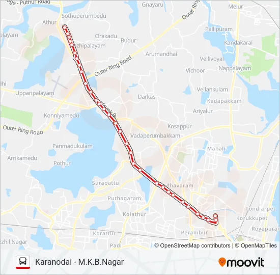 57F Bus Line Map