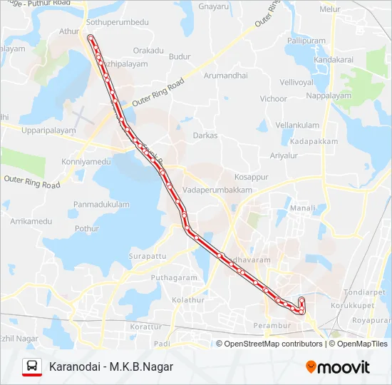 57F Bus Line Map