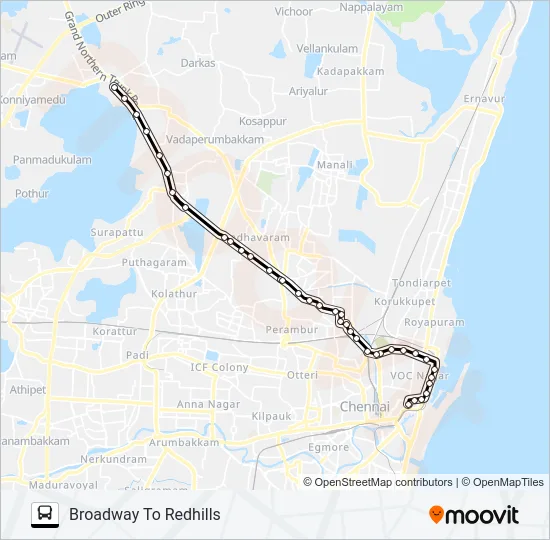 57H Bus Line Map
