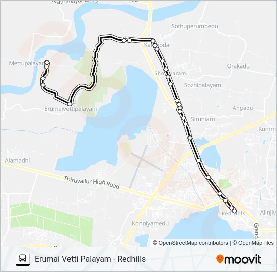 57H Bus Line Map