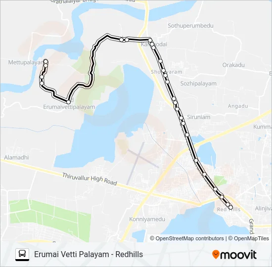 57H Bus Line Map