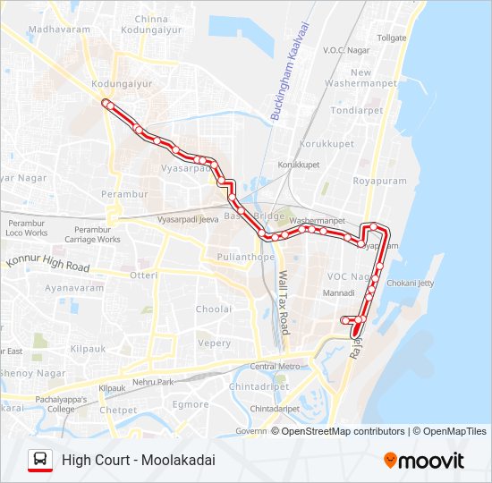 57F Bus Line Map