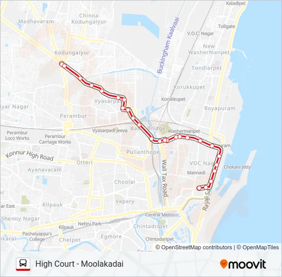 57F Bus Line Map