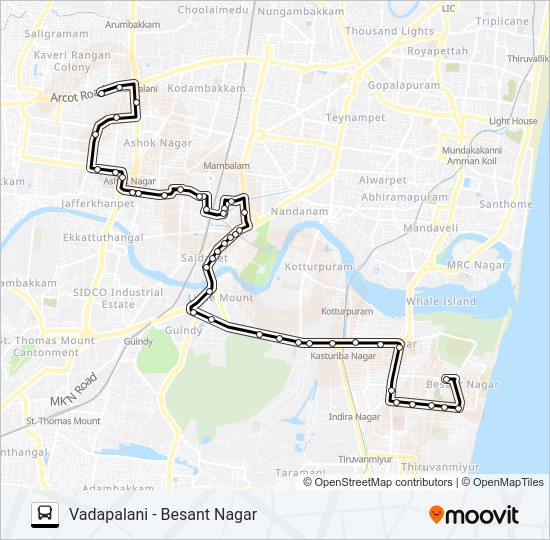 5E Bus Line Map