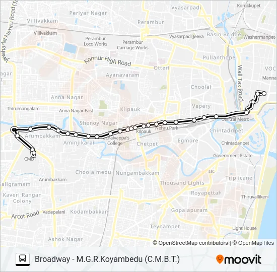 5E Bus Line Map
