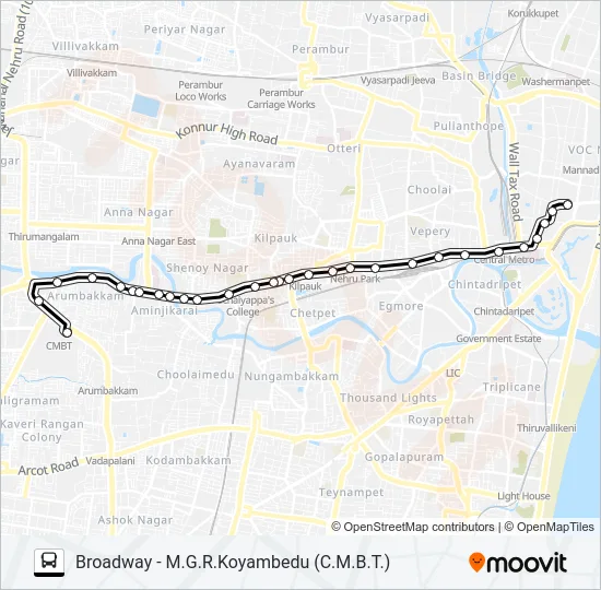 5E Bus Line Map