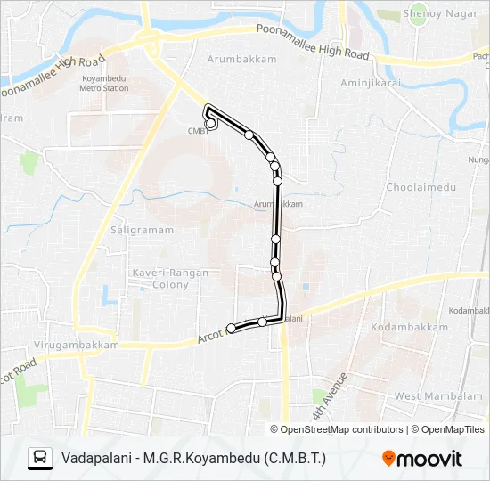 5E Bus Line Map