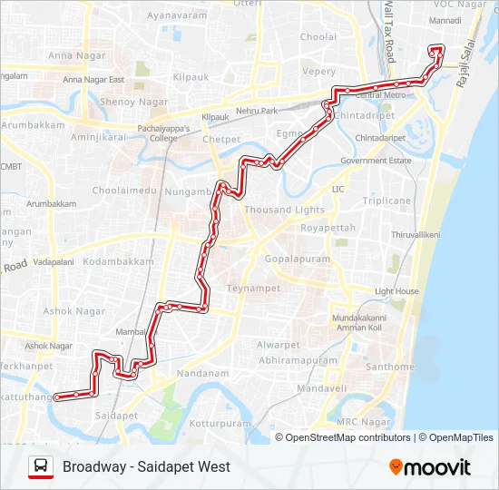 10A Bus Line Map