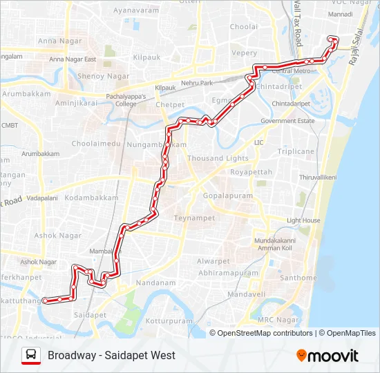 10A Bus Line Map
