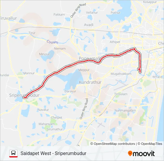533W Bus Line Map