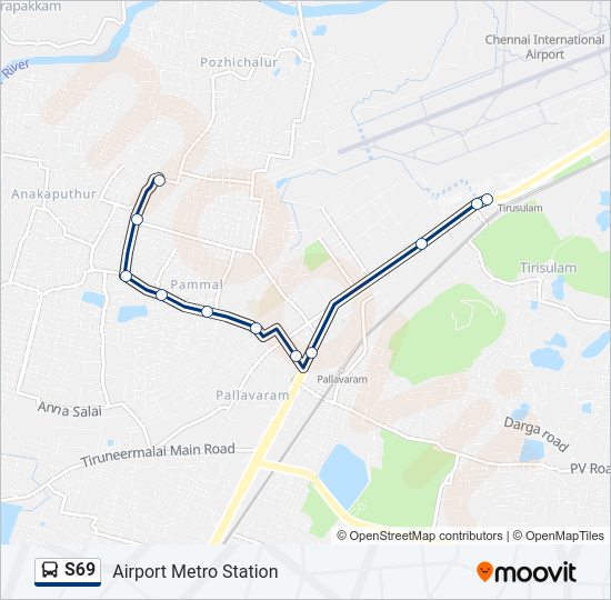 S69 bus Line Map