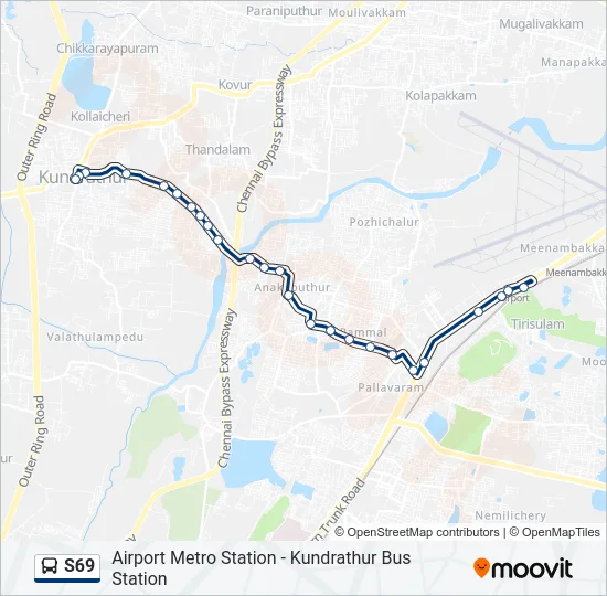S69 Bus Line Map