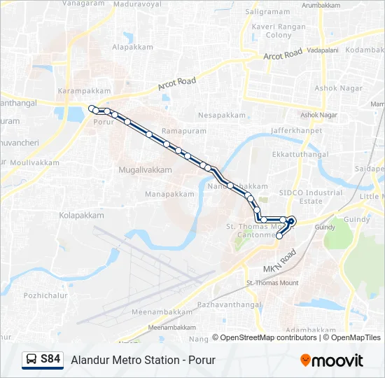 S84 Bus Line Map