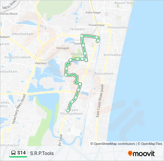 S14 Bus Line Map