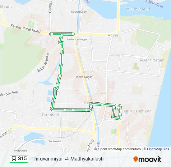 S15 Bus Line Map