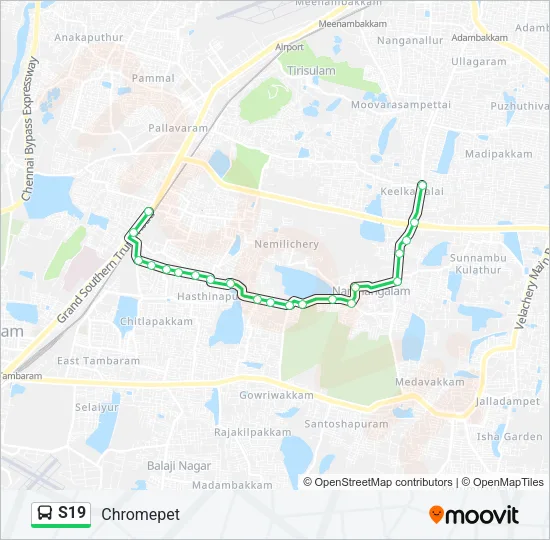 S19 Bus Line Map