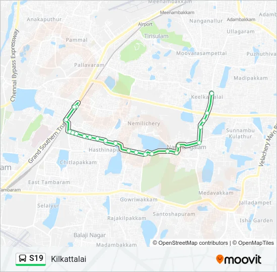 S19 Bus Line Map