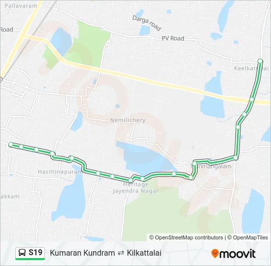 S19 Bus Line Map
