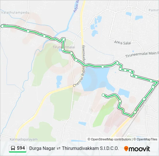 S94 Bus Line Map