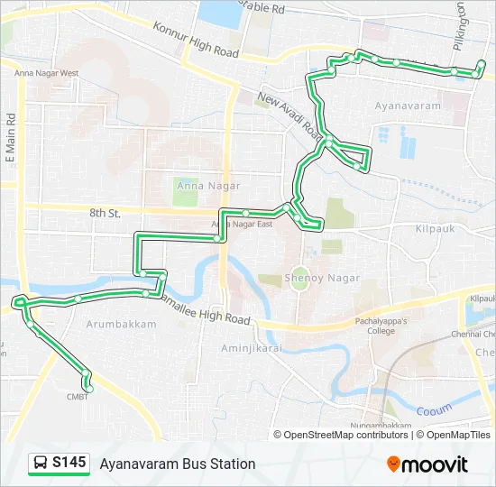 S145 Bus Line Map