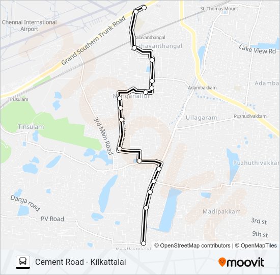 N45B bus Line Map