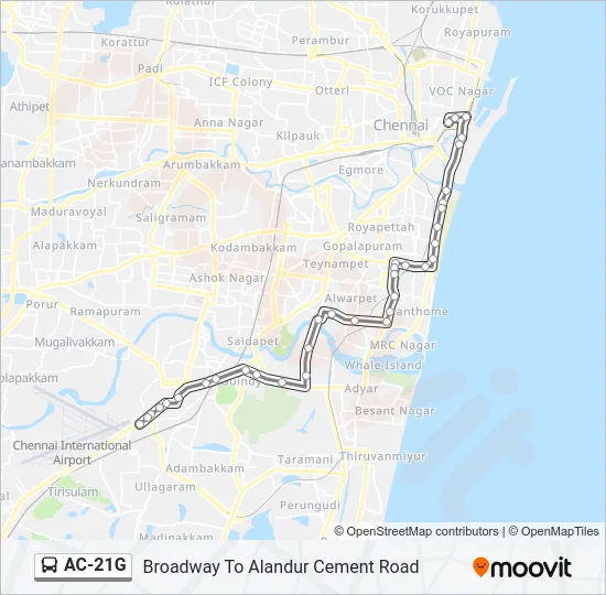 AC-21G Bus Line Map