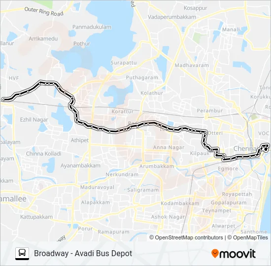 120CT Bus Line Map
