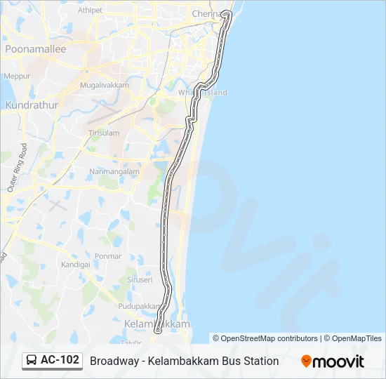 AC-102 Bus Line Map