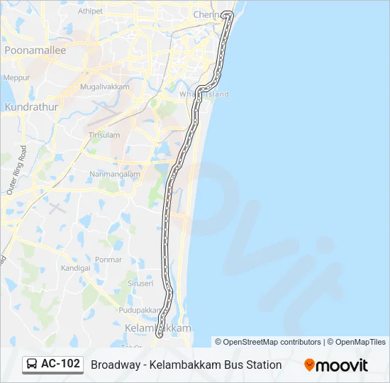 AC-102 Bus Line Map