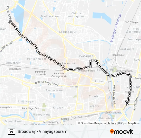 142 Bus Line Map