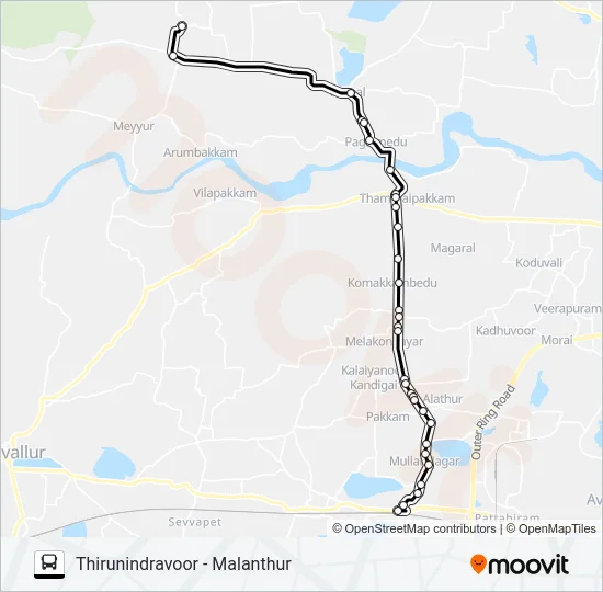 580M Bus Line Map