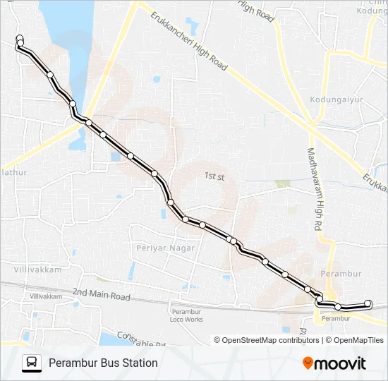 142HR Bus Line Map