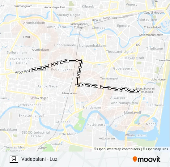 12B Bus Line Map
