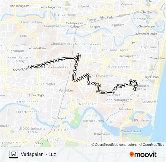 12B Bus Line Map