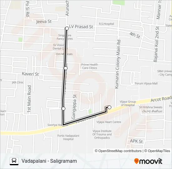 12E Bus Line Map