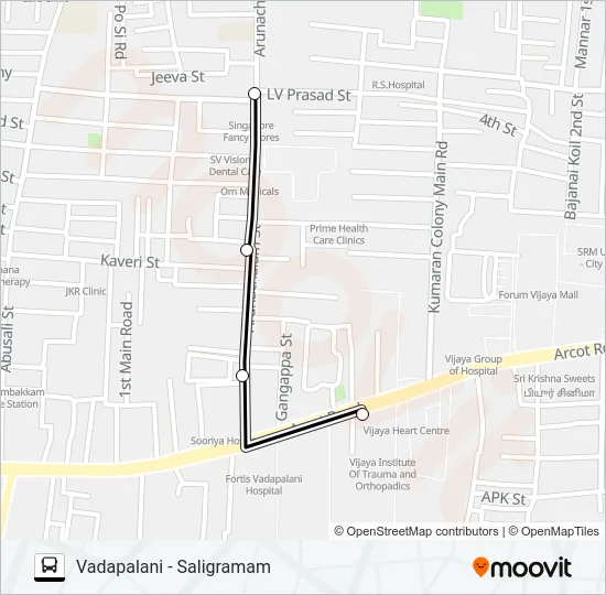12E Bus Line Map