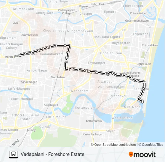 12B Bus Line Map