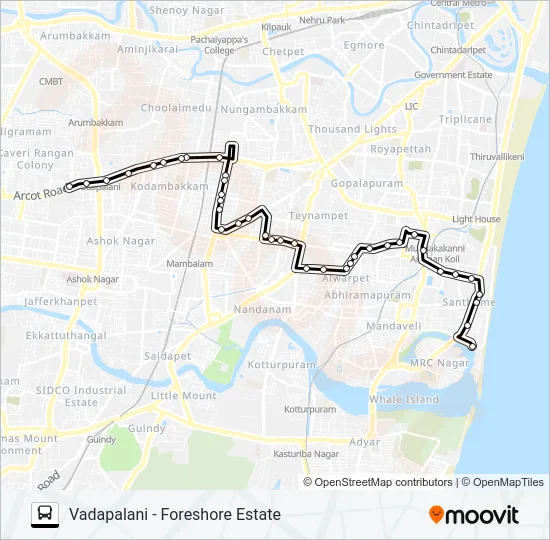 12B Bus Line Map