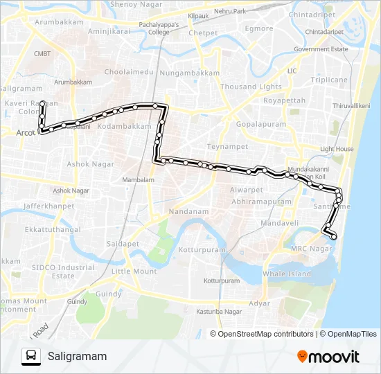 12E Bus Line Map