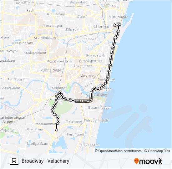 21L bus Line Map